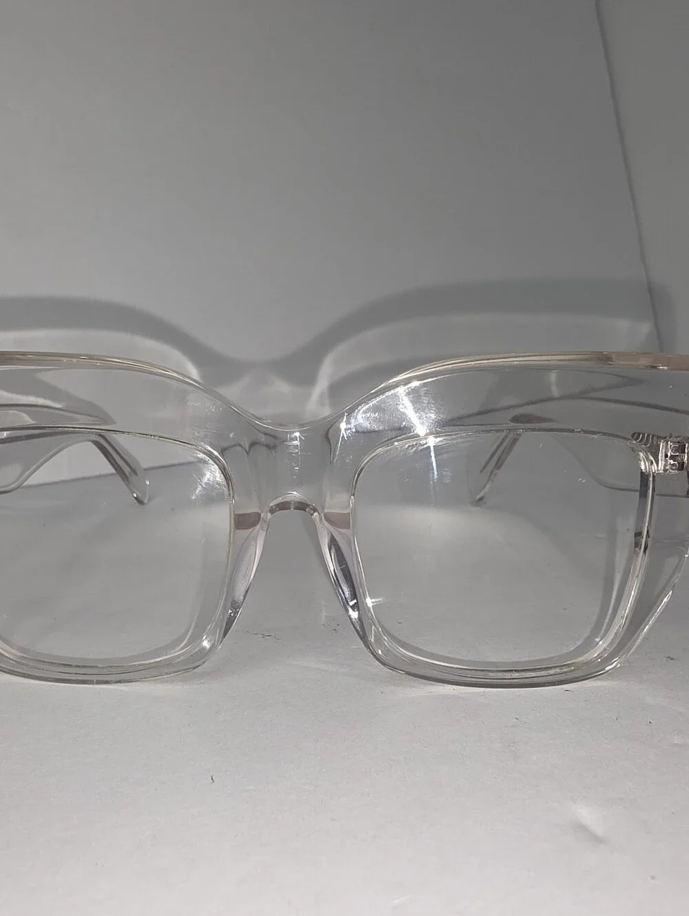 Oversized Square Fashion Eyeglass Frames Clear & Black Bundle 2 Pairs